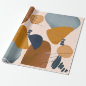 Moderne, Abstrakt gestrichene Formen Weihnachtsfei Geschenkpapier (Ungerollt)