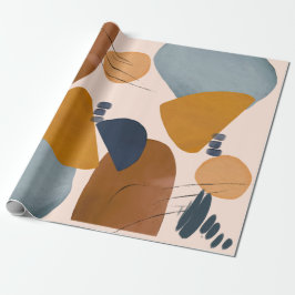 Moderne, Abstrakt gestrichene Formen Weihnachtsfei Geschenkpapier