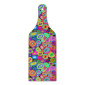 Moderne, Abstrakt gestrichene Funky Circles Schneidebrett (Vorderseite)