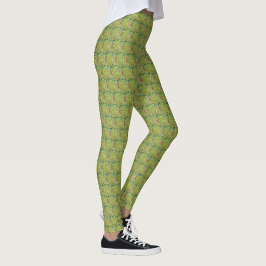 MODERNE abstrakt gezeichnet hellgelbe Leggings (Rechts)