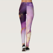 Moderne Abstrakt-Lila Rosa- und Gold-Leggings Leggings (Rückseite)