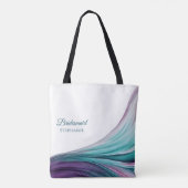 Moderne Abstrakt-Lila und Aquamarin-Bridesmäaid- Tasche (Rückseite)