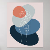 Moderne Abstrakt-minimalistische Holding-Blume Boh Poster (Vorne)