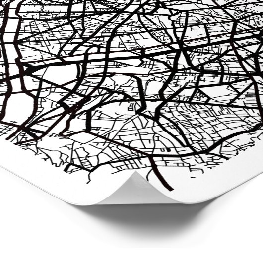 Moderne abstrakt-minimalistische Stadtkarte Paris Poster (Ecke)