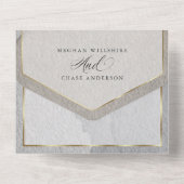 Moderne Abstrakt neutrale Farben All In One Einladung (Rückseite)