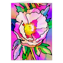 Moderne Abstrakt rosa Blume Card