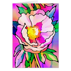 Moderne Abstrakt rosa Blume Card