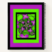 Moderne Abstrakt rosa grüne Fraktal Blume Name Notizblock (Rückseite)