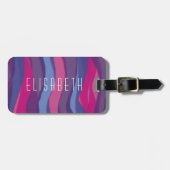 Moderne Abstrakt rosa Lila Farbe Gepäckanhänger (Vorderseite horizontal)
