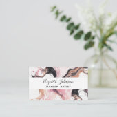 Moderne, Abstrakt rosa, schwarz beige Wasserfarbe Visitenkarte (Stehend Vorderseite)