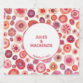 Moderne Abstrakt rosa Wasserfarbenkreisläufe Bierflaschenetikett (Einzelnes Label)