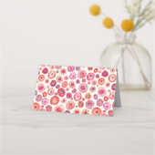 Moderne Abstrakt rosa Wasserfarbenkreisläufe Platzkarte (Rückseite)