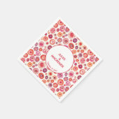 Moderne Abstrakt rosa Wasserfarbenkreisläufe Serviette (Ecke)