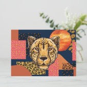 Moderne Abstrakt Safari Cheetah Einladung (Stehend Vorderseite)