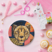 Moderne Abstrakt Safari Cheetah Pappteller (Party)