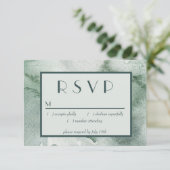 Moderne Abstrakt Sage Green Moss Wasserfarbe RSVP Karte (Stehend Vorderseite)