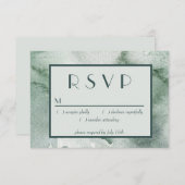 Moderne Abstrakt Sage Green Moss Wasserfarbe RSVP Karte (Vorne/Hinten)