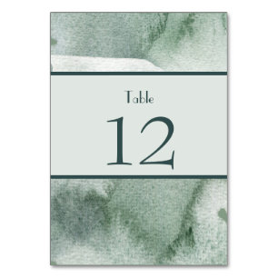 Moderne Abstrakt Sage Green Moss Wasserfarbe Tischnummer