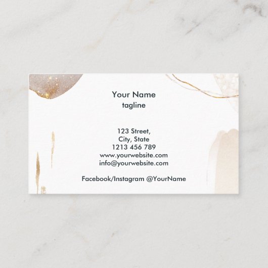 Moderne Abstrakt Signatur Blush Gold Aquarell Visitenkarte (Rückseite)