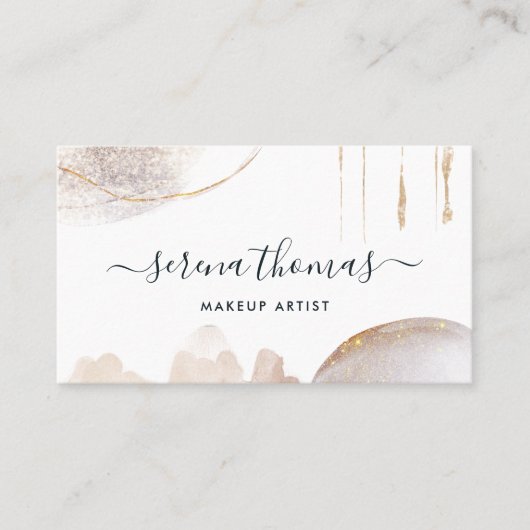 Moderne Abstrakt Signatur Blush Gold Aquarell Visitenkarte (Vorderseite)