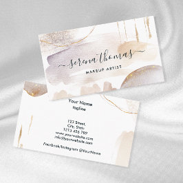 Moderne Abstrakt Signatur Blush Gold Aquarell Visitenkarte
