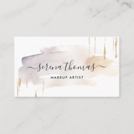 Moderne Abstrakt Signatur Blush Gold Aquarell Visitenkarte