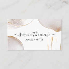 Moderne Abstrakt Signatur Blush Gold Aquarell Visitenkarte