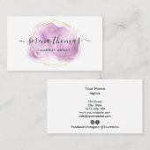 Moderne Abstrakt Signatur Lila Gold Visitenkarte (Vorne/Hinten)