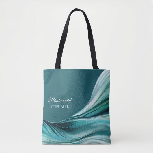 Moderne Abstrakt-Smaragd-grüne Bridesmaid- Tasche (Vorderseite)