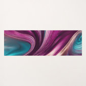 Moderne Abstrakt-Viva Magenta Türkis und Gold- Yogamatte (Rückseite (Horizontal))