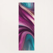 Moderne Abstrakt-Viva Magenta Türkis und Gold- Yogamatte (Rückseite)