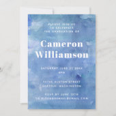 Moderne Abstrakt Watercolor Blue Graduation Party Einladung (Vorderseite)