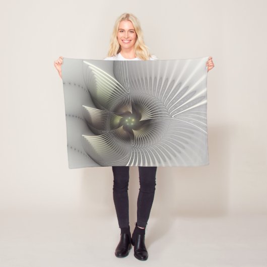 Moderne abstrakte 3D-Form Fraktal-Kunst Fleecedecke (Beispiel)