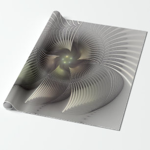 Moderne abstrakte 3D-Form Fraktal-Kunst Geschenkpapier