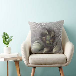 Moderne abstrakte 3D-Form Fraktal-Kunst Kissen