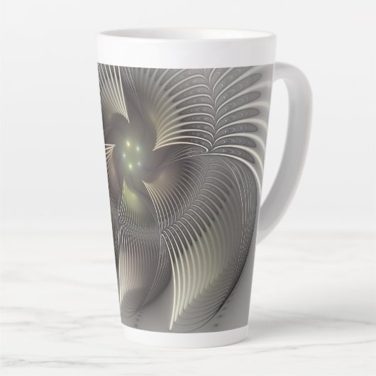 Moderne abstrakte 3D-Form Fraktal-Kunst Milchtasse (Rechte Ecke)