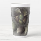 Moderne abstrakte 3D-Form Fraktal-Kunst Milchtasse (Vorderseite)
