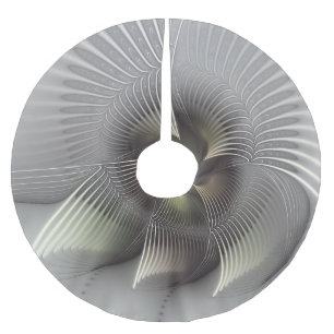 Moderne abstrakte 3D-Form Fraktal-Kunst Polyester Weihnachtsbaumdecke
