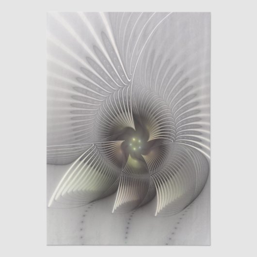 Moderne abstrakte 3D-Form Fraktal-Kunst Seidenpapier (Vorderseite)