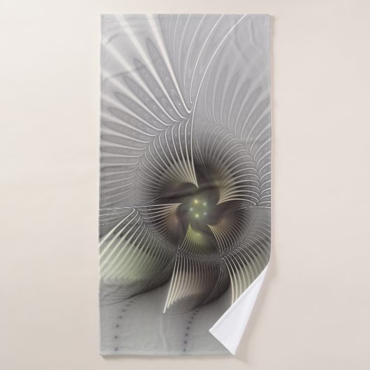 Moderne Abstrakte 3D Shape Fraktal Art Badehandtuch (Badehandtuch)
