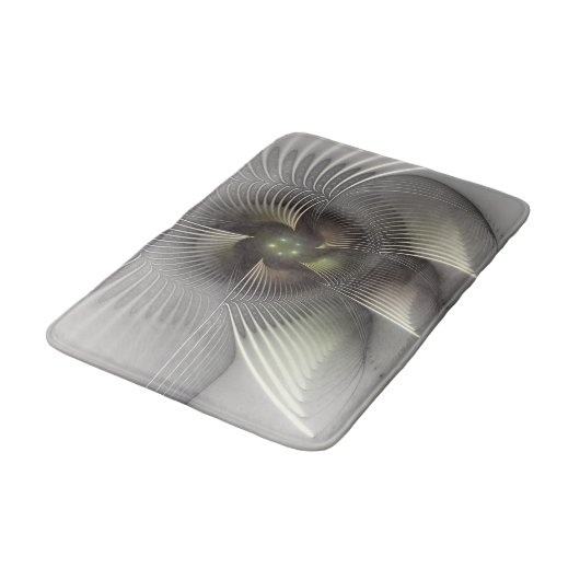 Moderne Abstrakte 3D Shape Fraktal Art Badematte (Schrägansicht)