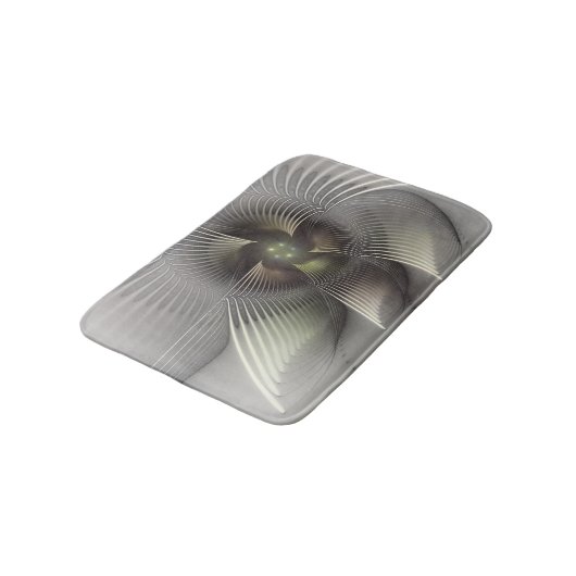 Moderne Abstrakte 3D Shape Fraktal Art Badematte (Schrägansicht)
