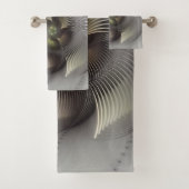 Moderne Abstrakte 3D Shape Fraktal Art Badhandtuch Set (Insitu)