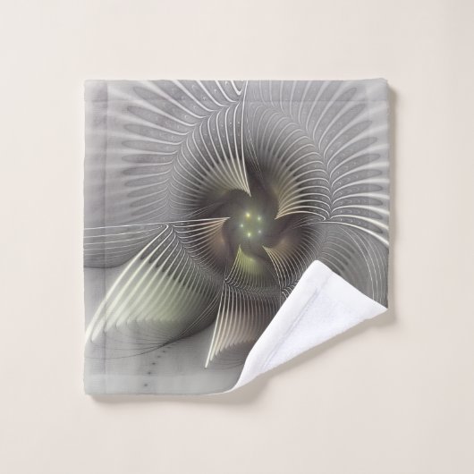 Moderne Abstrakte 3D Shape Fraktal Art Badhandtuch Set (Waschlappen)