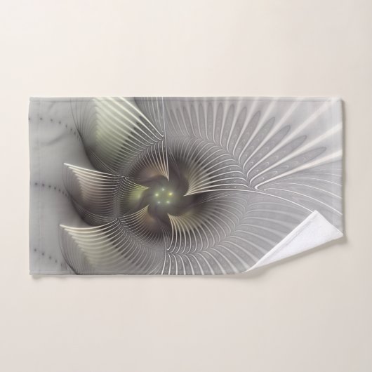 Moderne Abstrakte 3D Shape Fraktal Art Badhandtuch Set (Handtuch)