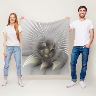 Moderne Abstrakte 3D Shape Fraktal Art Fleecedecke