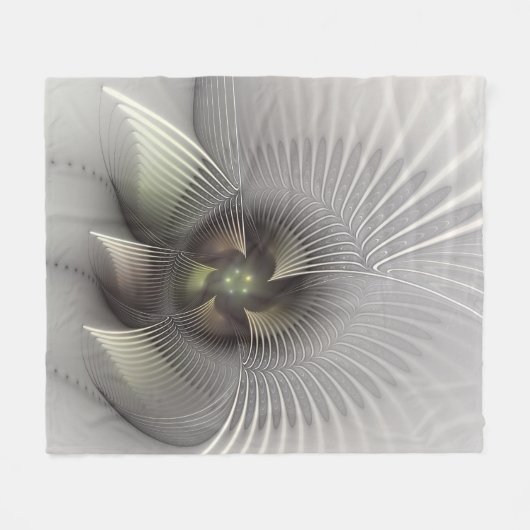 Moderne Abstrakte 3D Shape Fraktal Art Fleecedecke (Vorderseite (Horizontal))