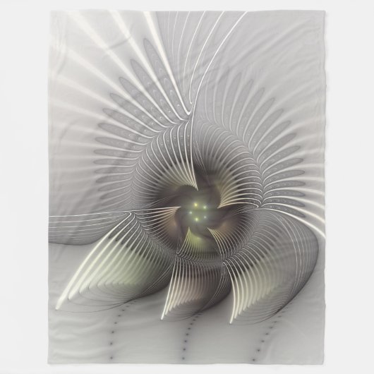 Moderne Abstrakte 3D Shape Fraktal Art Fleecedecke (Vorderseite)