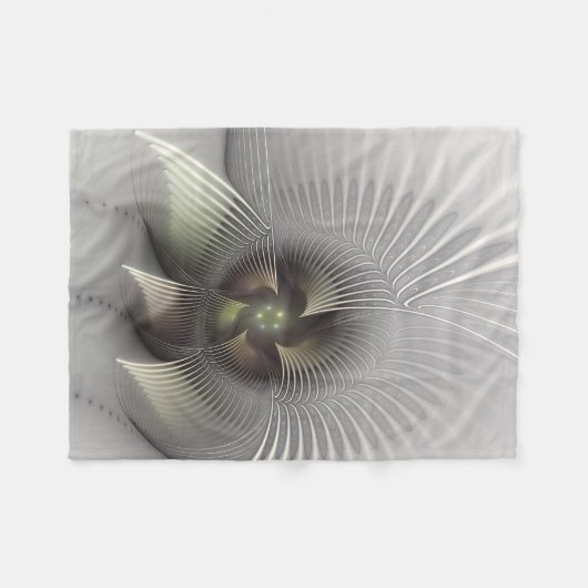 Moderne Abstrakte 3D Shape Fraktal Art Fleecedecke (Vorderseite (Horizontal))
