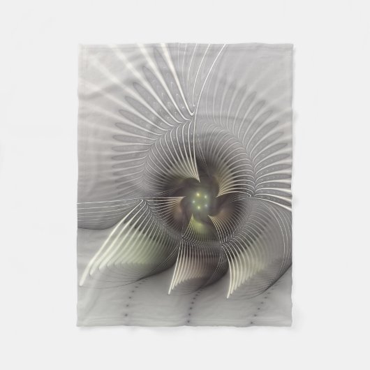 Moderne Abstrakte 3D Shape Fraktal Art Fleecedecke (Vorderseite)
